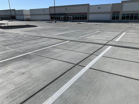 Commercial concrete parking lot and flatwork for a business in Friendswood, Texas